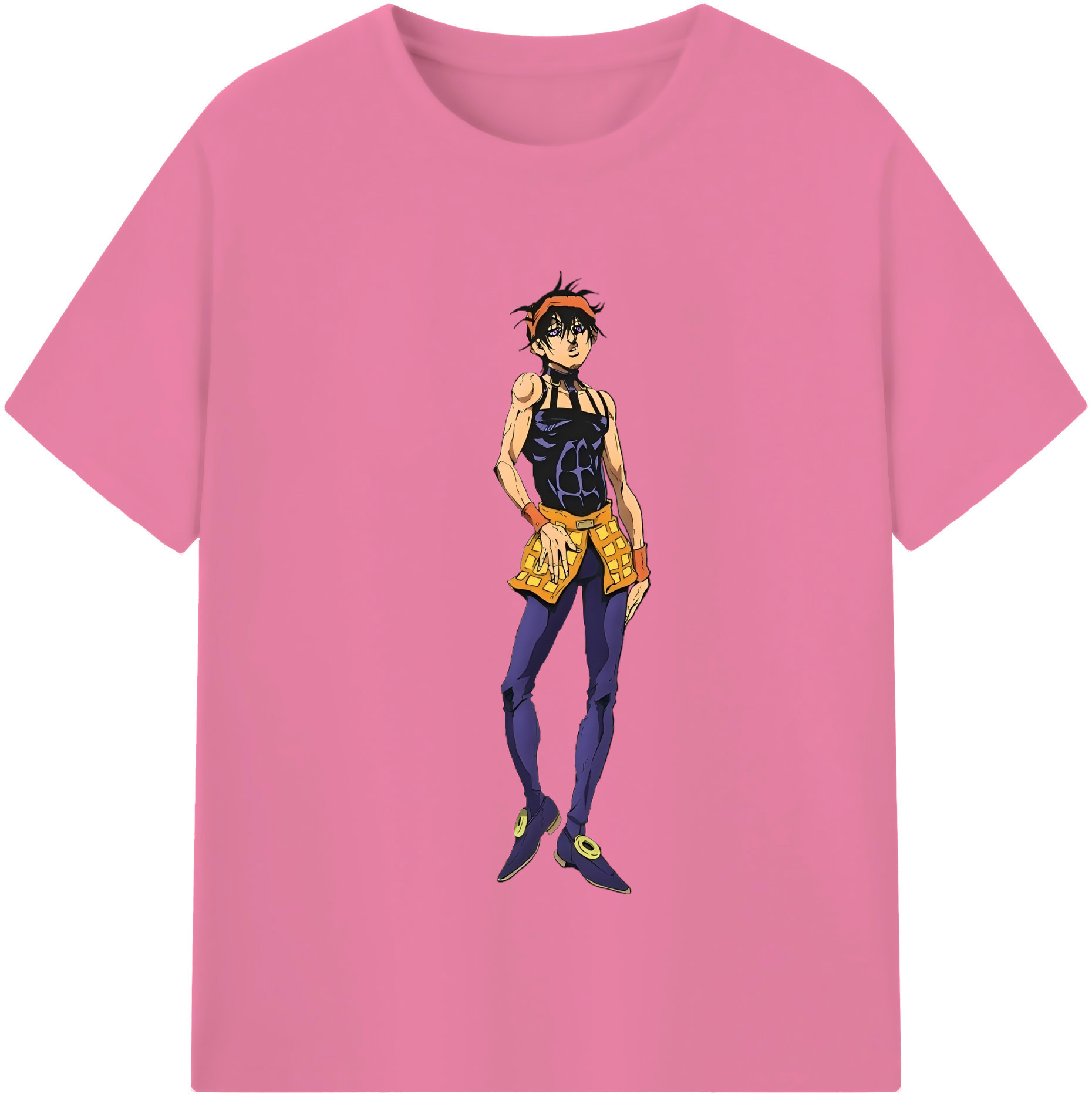 （画像用） ジョジョの奇妙な冒険 ナランチャ?ギルガ JoJo's Bizarre Adventure Narancia Ghirga 綿100％半袖Tシャツ（フロントプリント）